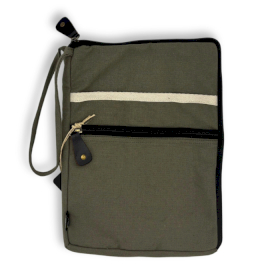 Husă pentru Laptop de Călătorie din Pânză - Măsliniu - 24x33cm