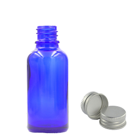 110x Flacon din Sticlă Albastră de 30 ml cu Capac din Aluminiu