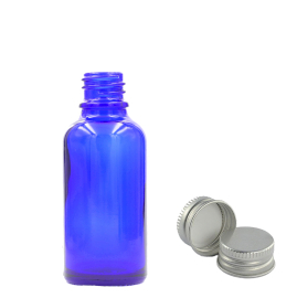 156x Flacon din Sticlă Albastră de 15 ml cu Capac din Aluminiu