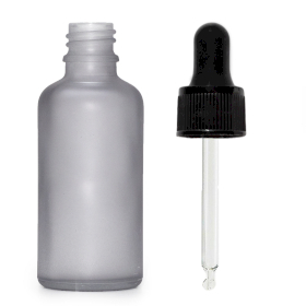 168x Sticlă Mată Gri Cu Pipetă Neagră, 100ml