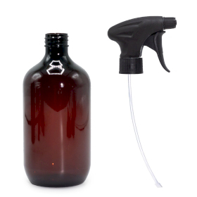 10x Sticlă de Plastic de 500ml Chihlimbar cu Capac Spray 28mm