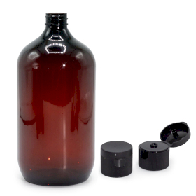 10x Sticlă de Plastic de 1000ml Chihlimbar cu Capac Flip Top 28mm