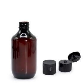 10x Sticlă de Plastic de 250ml Chihlimbar cu Capac Flip Top 28mm