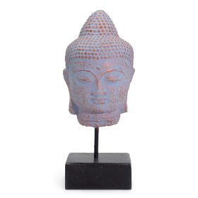 Cap Buddha Liniștit pe suport – Cupru Albastru