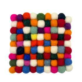 Suporturi Pătrate din Pâslă - 10 cm, Multicolor Gri (set de 4)