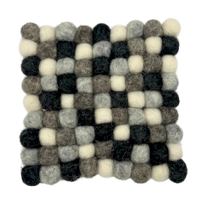 Suporturi Pătrate din Pâslă - 10 cm, Multicolor Gri (set de 4)