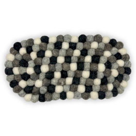 Suport Oval din Pâslă pentru Masă - 38x18 cm, Multicolor Gri