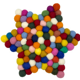 Suport în Formă de Stea din Pâslă pentru Masă - 38x18 cm, Multicolor