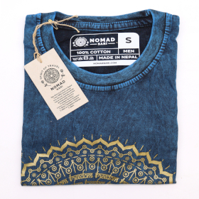 Tricou Stone Wash - Mandala - Albastru