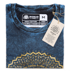 Tricou Stone Wash - Mandala - Albastru (Mediu)
