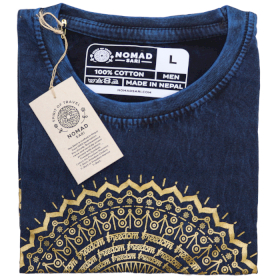 Tricou Stone Wash - Mandala - Albastru (Mare)