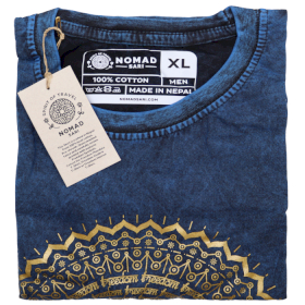 Tricou Stone Wash - Mandala - Albastru (XL)