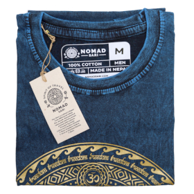 Tricou Stone Wash - Chakra - Albastru (Mediu)
