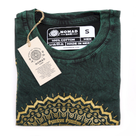 Tricou Stone Wash - Mandala - Verde