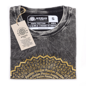 Tricou Stone Wash - Mandala - Gri Închis