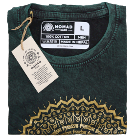 Tricou Stone Wash - Mandala - Verde (Mare)