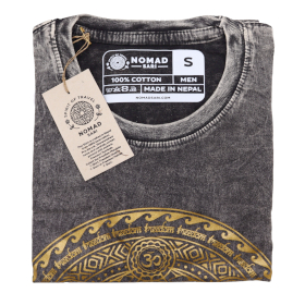 Tricou Stone Wash - Chakra - Gri Închis (Mic)