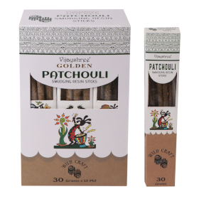 12x 30g Golden Bețișoare Parfumate cu Rășină de Patchouli (6 buc.)