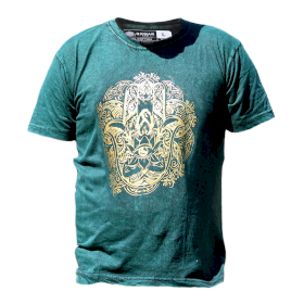 Tricou Stone Wash - Hamsa - Verde (Mare)