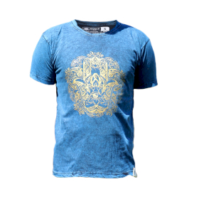 Tricou Stone Wash - Hamsa - Albastru (Mic)