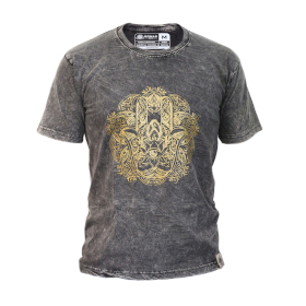 Tricou Stone Wash - Hamsa - Gri Închis (Mediu)