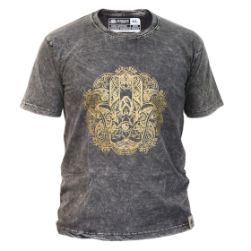 Tricou Stone Wash - Hamsa - Gri Închis (XL)