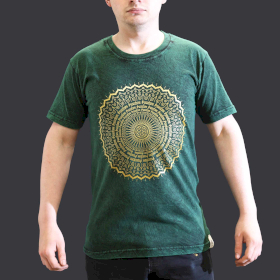 Tricou Stone Wash - Mandala - Verde (S)