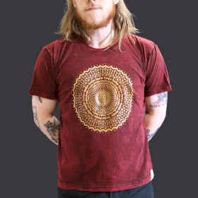 Tricou Stone Wash - Mandala - Maro (L)