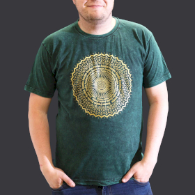 Tricou Stone Wash - Mandala - Verde (XL)