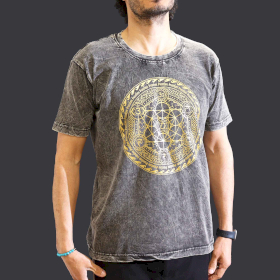 Tricou Stone Wash - Chakra - Gri Închis (M)