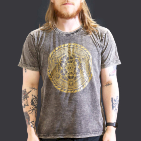 Tricou Stone Wash - Chakra - Gri Închis (L)