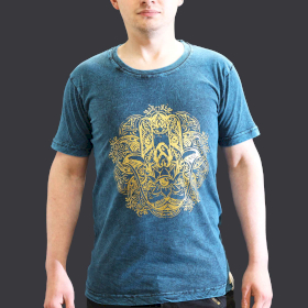 Tricou Stone Wash - Hamsa - Albastru (S)
