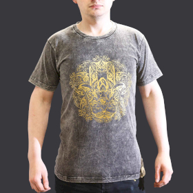 Tricou Stone Wash - Hamsa - Gri Închis (S)