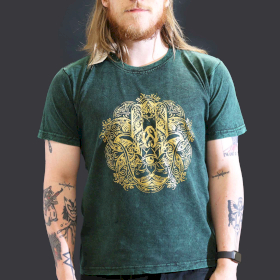 Tricou Stone Wash - Hamsa - Verde (L)
