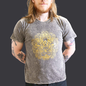 Tricou Stone Wash - Hamsa - Gri Închis (L)