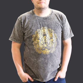 Tricou Stone Wash - Hamsa - Gri Închis (XL)