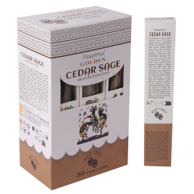 12x 30g Golden Bețișoare Parfumate cu Rășină de Cedru și Salvie (6 buc.)
