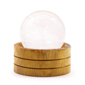 Glob Cristal Semiprețios 50 mm – Cuart Transparent cu Suport