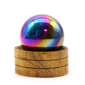Glob Cristal Semiprețios 50 mm – Ametist Aura cu Suport