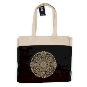 Geantă Tote Mare (38x15x43 cm) – Bumbac 14oz Stonewash – Maro Închis – Mandala Libertății