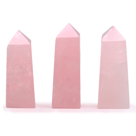 3x Obelisc din Piatră Prețioasă aprox. 5 cm – Cuarț Roz
