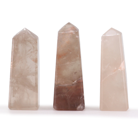 3x Obelisc din Piatră Prețioasă aprox. 5 cm – Cuarț Fumuriu