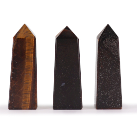 3x Obelisc din Piatră Prețioasă aprox. 5 cm – Ochi de Tigru