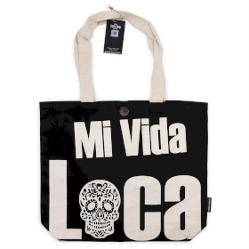 Geantă Tote Clasică Iconică – Mi Vida Loca – Negru Natural 10oz (36x43x10cm)