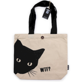 Geantă Tote Clasică Iconică – Pisica Neagră – Natural 10oz (36x43x10cm)