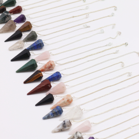 36x Set de Pornire Pendule cu Cristale (12 x 3 Cristale) – Piramide cu 6 Fețe, 4 cm