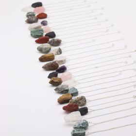 36x Set de Pornire Pendule cu Cristale Naturale (12 x 3 Cristale) – 4 cm, Cristale Brute
