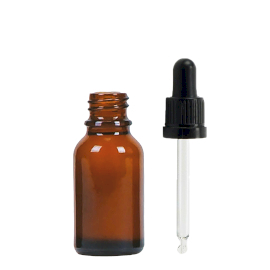 156x Sticlă de Chihlimbar de 15 ml cu Pipetă Neagră