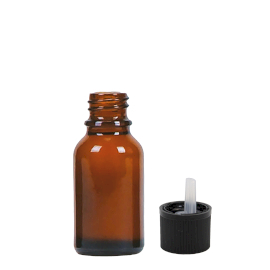 156x Sticlă din Chihlimbar de 15 ml cu Capac cu Sistem de Siguranță pentru Copii