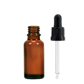 156x Sticlă din Chihlimbar de 20 ml cu Pipetă Neagră
